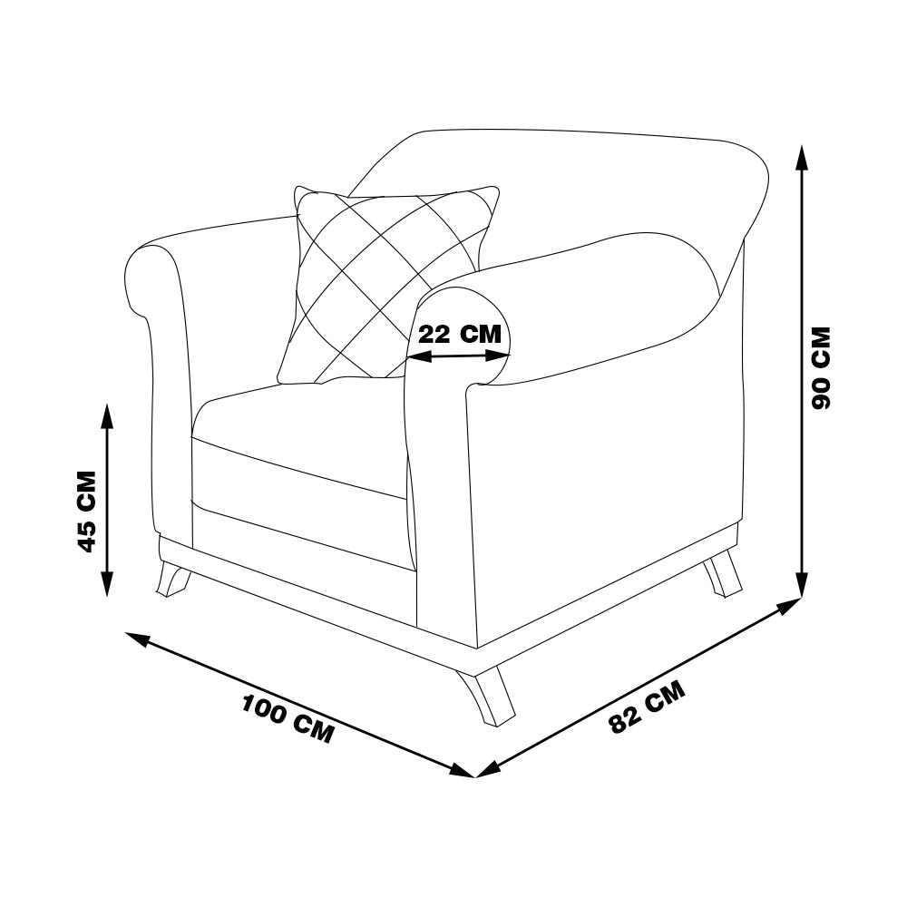 Kit 2 Poltronas Decorativas com 2 Almofadas Armstrong Veludo Azul Marinho G63 - Gran Belo