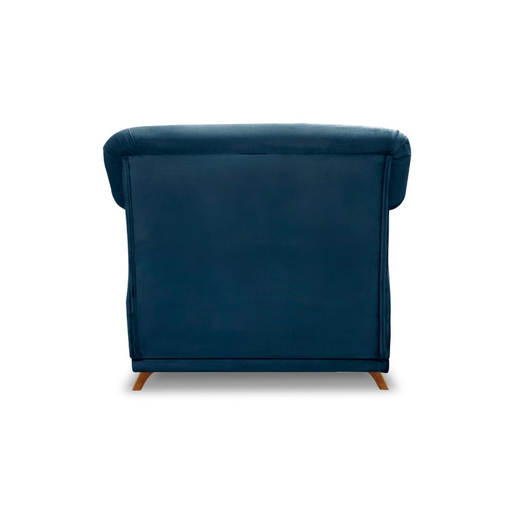 Kit 2 Poltronas Decorativas com 2 Almofadas Armstrong Veludo Azul Marinho G63 - Gran Belo