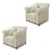 Kit 2 Poltronas Decorativas com 2 Almofadas Armstrong Veludo Bege G63 - Gran Belo
