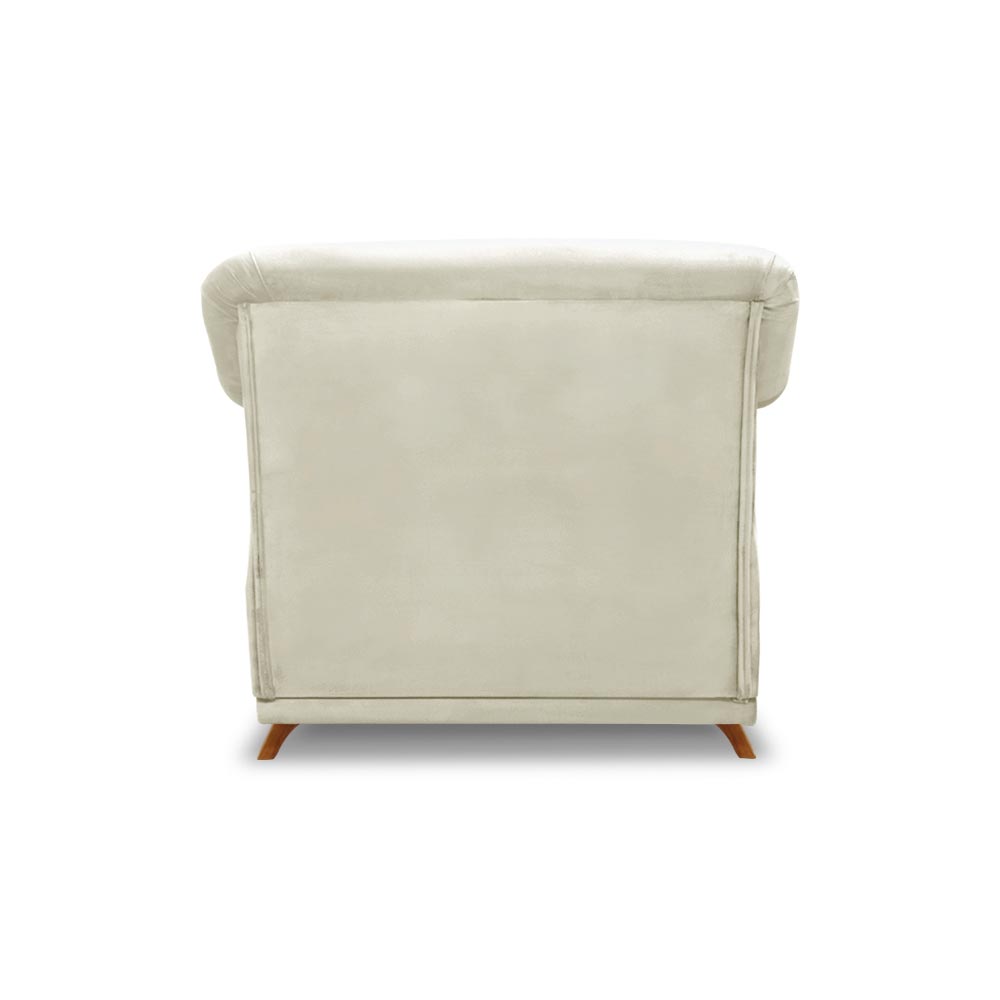Kit 2 Poltronas Decorativas com 2 Almofadas Armstrong Veludo Bege G63 - Gran Belo
