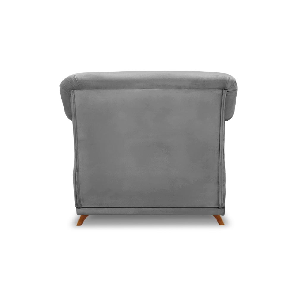 Kit 2 Poltronas Decorativas com 2 Almofadas Armstrong Veludo Cinza G63 - Gran Belo