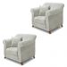 Kit 2 Poltronas Decorativas com 2 Almofadas Armstrong Veludo Prata G63 - Gran Belo