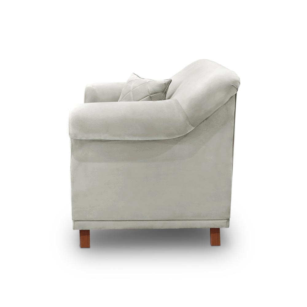 Kit 2 Poltronas Decorativas com 2 Almofadas Armstrong Veludo Prata G63 - Gran Belo