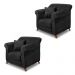 Kit 2 Poltronas Decorativas com 2 Almofadas Armstrong Veludo Preto G63 - Gran Belo