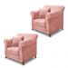 Kit 2 Poltronas Decorativas com 2 Almofadas Armstrong Veludo Rosa G63 - Gran Belo