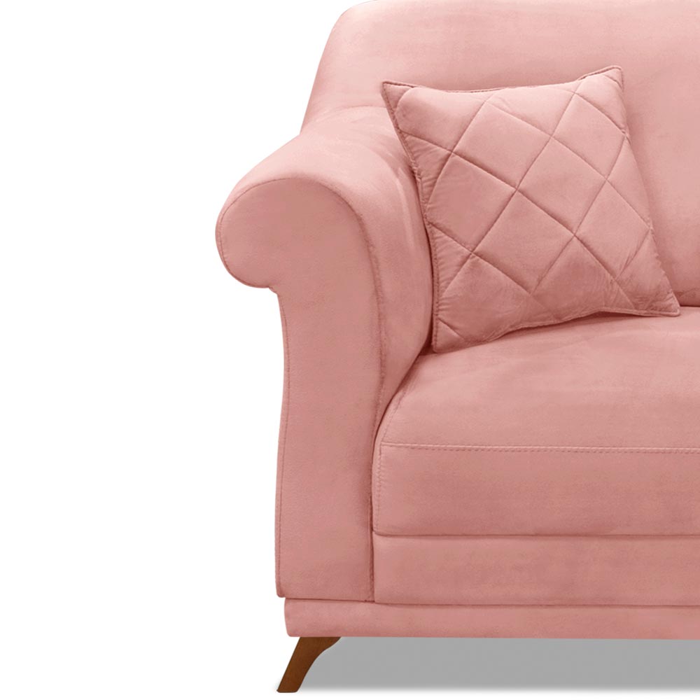 Kit 2 Poltronas Decorativas com 2 Almofadas Armstrong Veludo Rosa G63 - Gran Belo