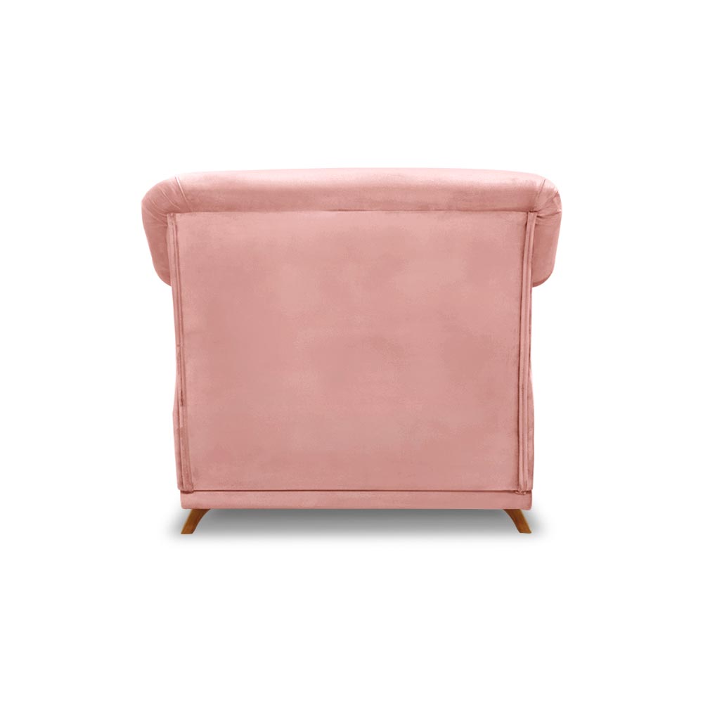 Kit 2 Poltronas Decorativas com 2 Almofadas Armstrong Veludo Rosa G63 - Gran Belo
