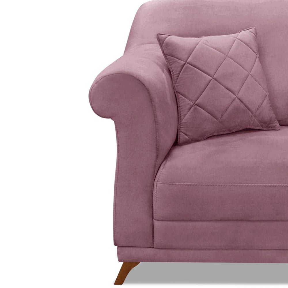 Kit 2 Poltronas Decorativas com 2 Almofadas Armstrong Veludo Uva G63 - Gran Belo