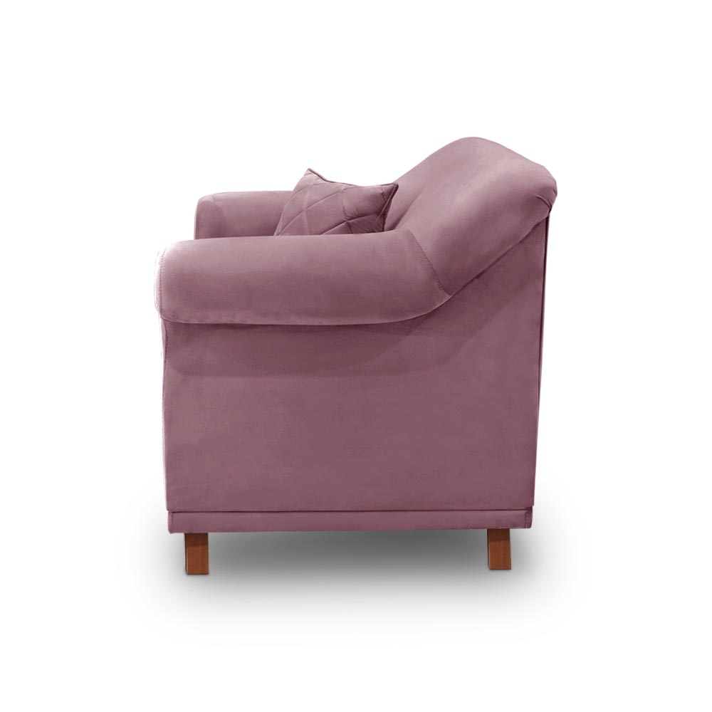 Kit 2 Poltronas Decorativas com 2 Almofadas Armstrong Veludo Uva G63 - Gran Belo