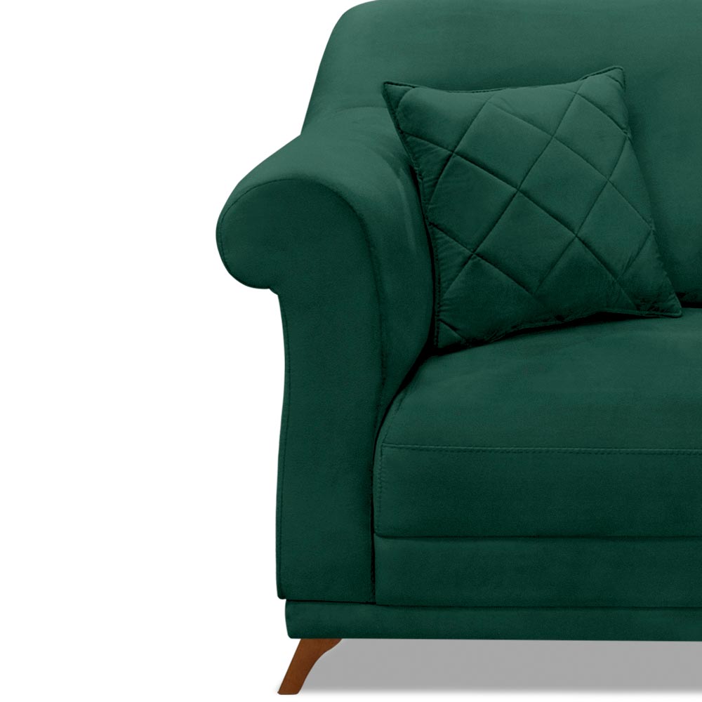 Kit 2 Poltronas Decorativas com 2 Almofadas Armstrong Veludo Verde Floresta G63 - Gran Belo