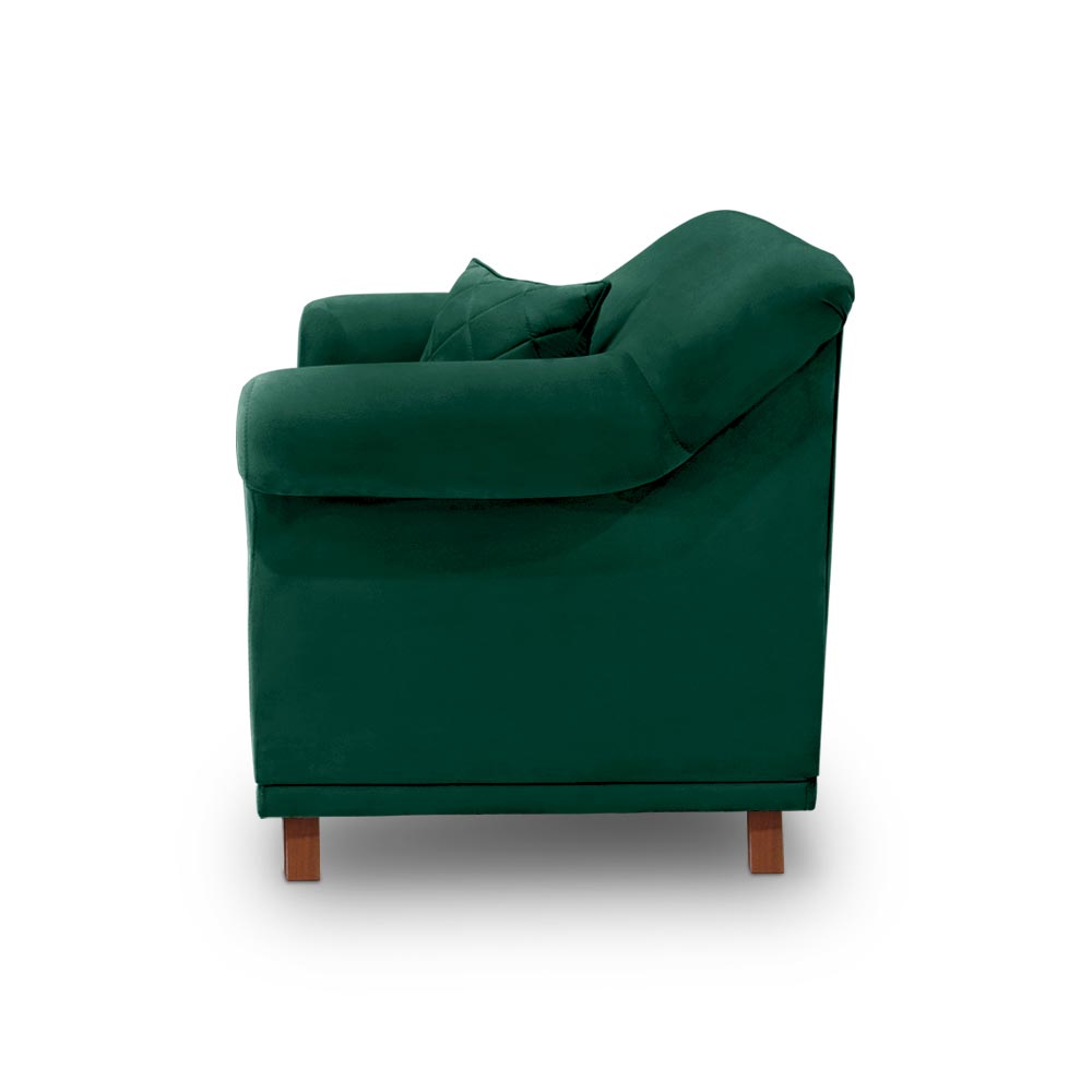 Kit 2 Poltronas Decorativas com 2 Almofadas Armstrong Veludo Verde Floresta G63 - Gran Belo