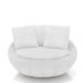 Kit 2 Poltronas Giratória Sala de Estar com Almofadas Afrodite Branco Bouclê G45 - Gran Belo