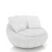 Kit 2 Poltronas Giratória Sala de Estar com Almofadas Afrodite Branco Bouclê G45 - Gran Belo