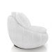 Kit 2 Poltronas Giratória Sala de Estar com Almofadas Afrodite Branco Bouclê G45 - Gran Belo