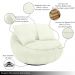 Kit 2 Poltronas Giratória Sala de Estar com Almofadas Afrodite Off White Bouclê G45 - Gran Belo