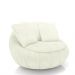 Kit 2 Poltronas Giratória Sala de Estar com Almofadas Afrodite Off White Bouclê G45 - Gran Belo