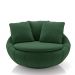 Kit 2 Poltronas Giratória Sala de Estar com Almofadas Afrodite Verde Veludo G45 - Gran Belo