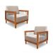 Kit 2 Poltronas Sala de Estar Pés Madeira Maciça Corda Náutica Preta 75cm Manila Linho Areia Rústico G63 - Gran Belo