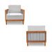 Kit 2 Poltronas Sala de Estar Pés Madeira Maciça Corda Náutica Preta 75cm Manila Linho Cinza Rústico G63 - Gran Belo