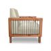 Kit 2 Poltronas Sala de Estar Pés Madeira Maciça Corda Náutica Preta 75cm Manila PU Bege G63 - Gran Belo