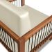 Kit 2 Poltronas Sala de Estar Pés Madeira Maciça Corda Náutica Preta 75cm Manila PU Bege G63 - Gran Belo
