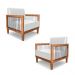 Kit 2 Poltronas Sala de Estar Pés Madeira Maciça Corda Náutica Preta 75cm Manila PU Branco G63 - Gran Belo