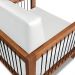 Kit 2 Poltronas Sala de Estar Pés Madeira Maciça Corda Náutica Preta 75cm Manila PU Branco G63 - Gran Belo