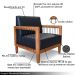 Kit 2 Poltronas Sala de Estar Pés Madeira Maciça Corda Náutica Preta 75cm Manila PU Preto G63 - Gran Belo