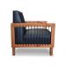 Kit 2 Poltronas Sala de Estar Pés Madeira Maciça Corda Náutica Preta 75cm Manila PU Preto G63 - Gran Belo