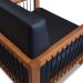 Kit 2 Poltronas Sala de Estar Pés Madeira Maciça Corda Náutica Preta 75cm Manila PU Preto G63 - Gran Belo