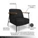 Kit 2 Poltronas Sala de Estar Pés em Ferro Preto Braço Madeira Maciça 86cm Thane Bouclê Preto G63 - Gran Belo