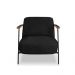 Kit 2 Poltronas Sala de Estar Pés em Ferro Preto Braço Madeira Maciça 86cm Thane Bouclê Preto G63 - Gran Belo