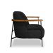 Kit 2 Poltronas Sala de Estar Pés em Ferro Preto Braço Madeira Maciça 86cm Thane Bouclê Preto G63 - Gran Belo