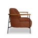 Kit 2 Poltronas Sala de Estar Pés em Ferro Preto Braço Madeira Maciça 86cm Thane Bouclê Terracota G63 - Gran Belo