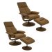 Kit 2 Poltronas de Massagem Arizona Giratória com Apoio de Pés e Reclinável Pu Caramelo G56 - Gran Belo