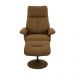 Kit 2 Poltronas de Massagem Arizona Giratória com Apoio de Pés e Reclinável Pu Caramelo G56 - Gran Belo