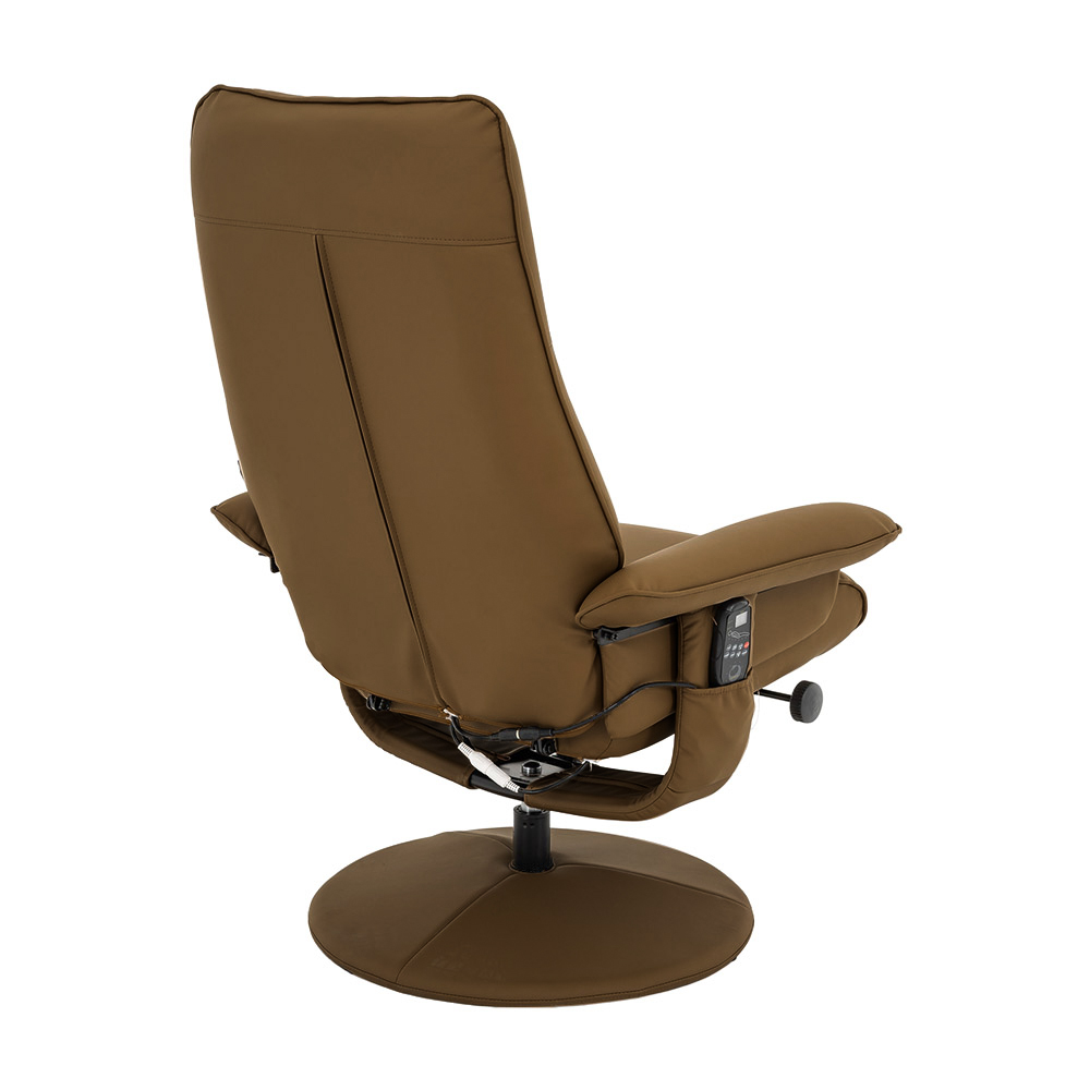 Kit 2 Poltronas de Massagem Arizona Giratória com Apoio de Pés e Reclinável Pu Caramelo G56 - Gran Belo