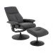 Kit 2 Poltronas de Massagem Reclinável e Giratória Arizona com Apoio de Pés Pu Preto G56 - Gran Belo