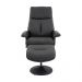 Kit 2 Poltronas de Massagem Reclinável e Giratória Arizona com Apoio de Pés Pu Preto G56 - Gran Belo