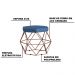 Kit 2 Puff Decorativo Base Bronze Elsa Suede Azul Marinho G41 - Gran Belo
