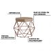 Kit 2 Puff Decorativo Base Bronze Elsa Suede Cappuccino G41 - Gran Belo