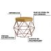 Kit 2 Puff Decorativo Base Bronze Elsa Suede Mostarda - Gran Belo