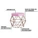 Kit 2 Puff Decorativo Base Bronze Elsa Veludo Rosê G41 - Gran Belo