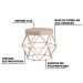 Kit 2 Puff Decorativo Base Gold Elsa Suede Bege G41 - Gran Belo