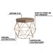 Kit 2 Puff Decorativo Base Gold Elsa Suede Cappuccino G41 - Gran Belo