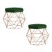 Kit 2 Puff Decorativo Base Gold Elsa Suede Verde G41 - Gran Belo