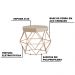 Kit 2 Puff Decorativo Base Gold Elsa Veludo Bege G41 - Gran Belo