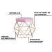 Kit 2 Puff Decorativo Base Gold Elsa Veludo Rosê G41 - Gran Belo