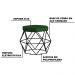 Kit 2 Puff Decorativo Base Preta Elsa Suede Verde G41 - Gran Belo