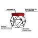 Kit 2 Puff Decorativo Base Preta Elsa Veludo Vermelho G41 - Gran Belo